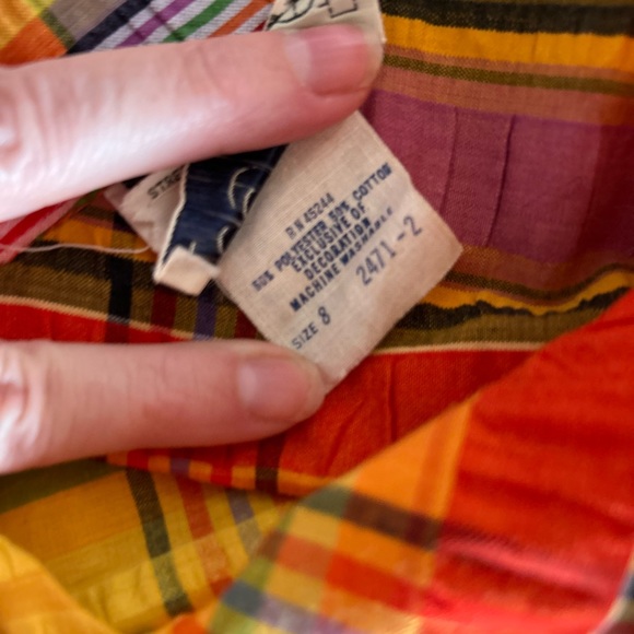 VINTAGE seer sucker maxi skirt Lord & Taylor Fifth Avenue plaid size 8 - Picture 10 of 13